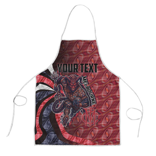 Personalised Melbourne Demons Apron Trippy Psychedelic Abstract Art Mascot Football Fans