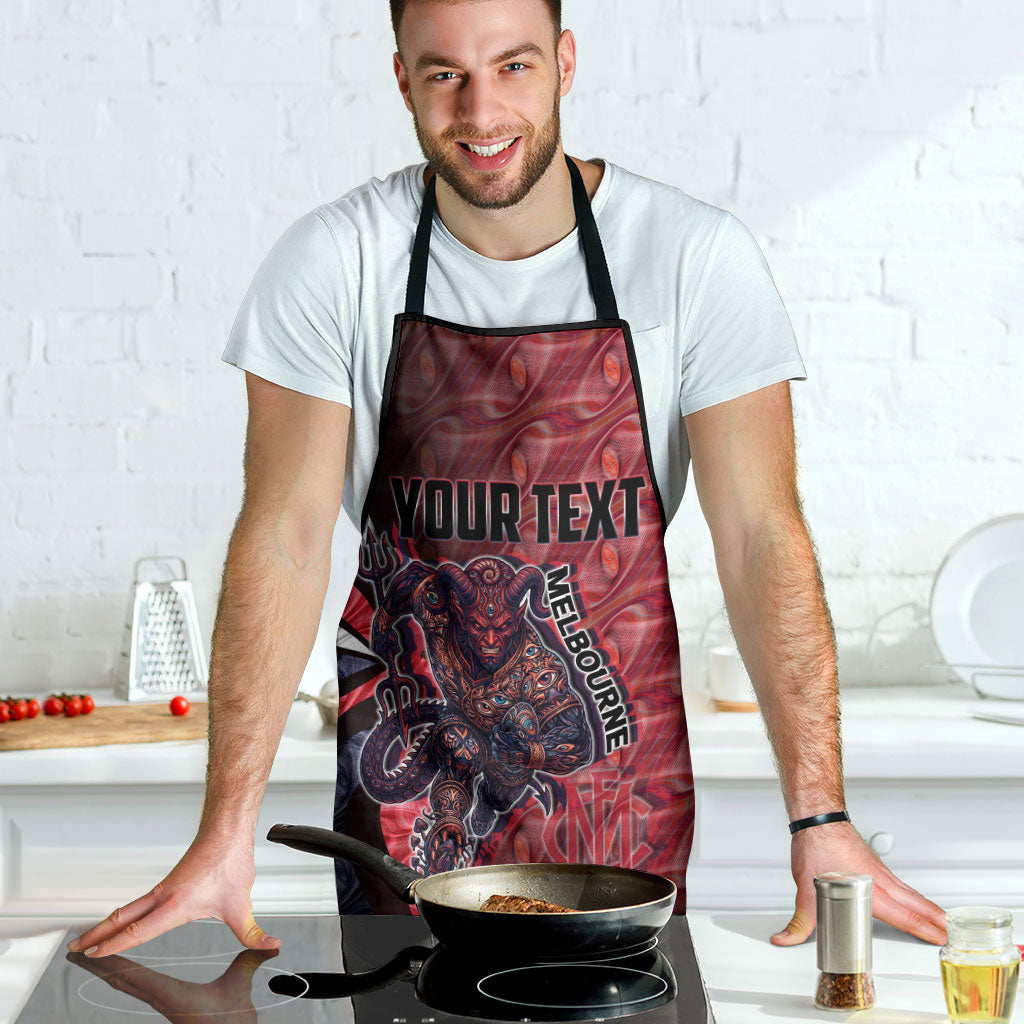 Personalised Melbourne Demons Apron Trippy Psychedelic Abstract Art Mascot Football Fans
