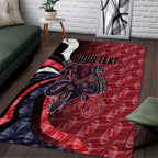 Personalised Melbourne Demons Area Rug Trippy Psychedelic Abstract Art Mascot Football Fans