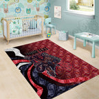Personalised Melbourne Demons Area Rug Trippy Psychedelic Abstract Art Mascot Football Fans