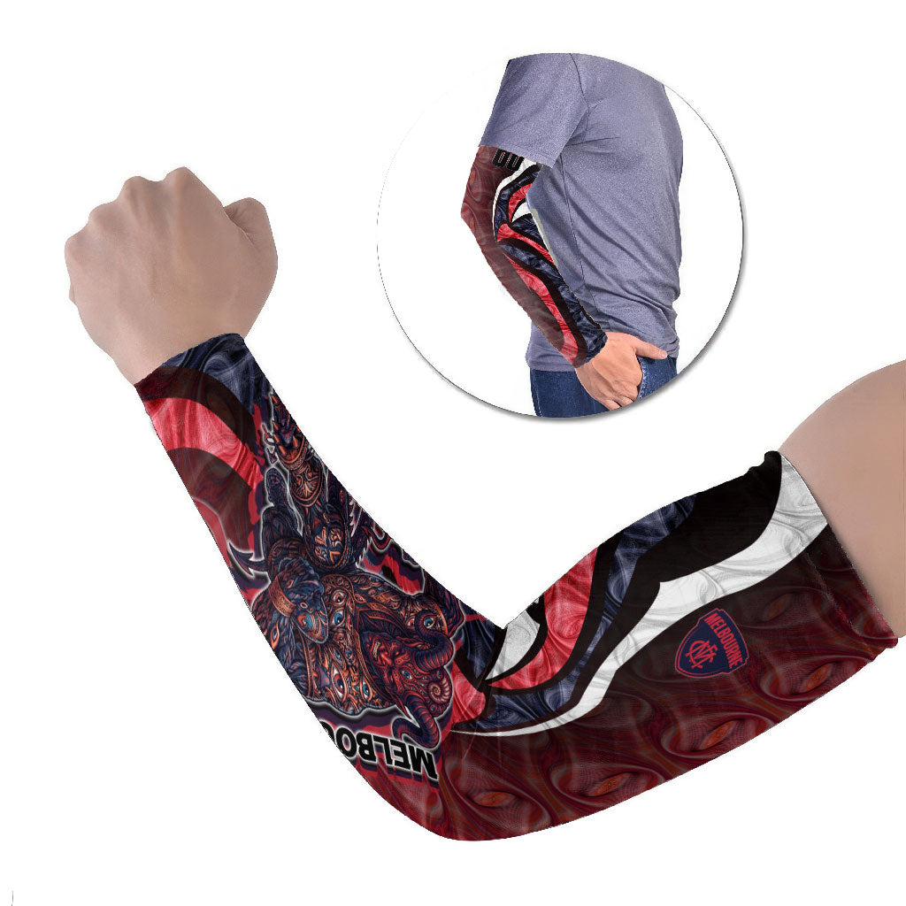 Personalised Melbourne Demons Arm Sleeves Trippy Psychedelic Abstract Art Mascot Football Fans