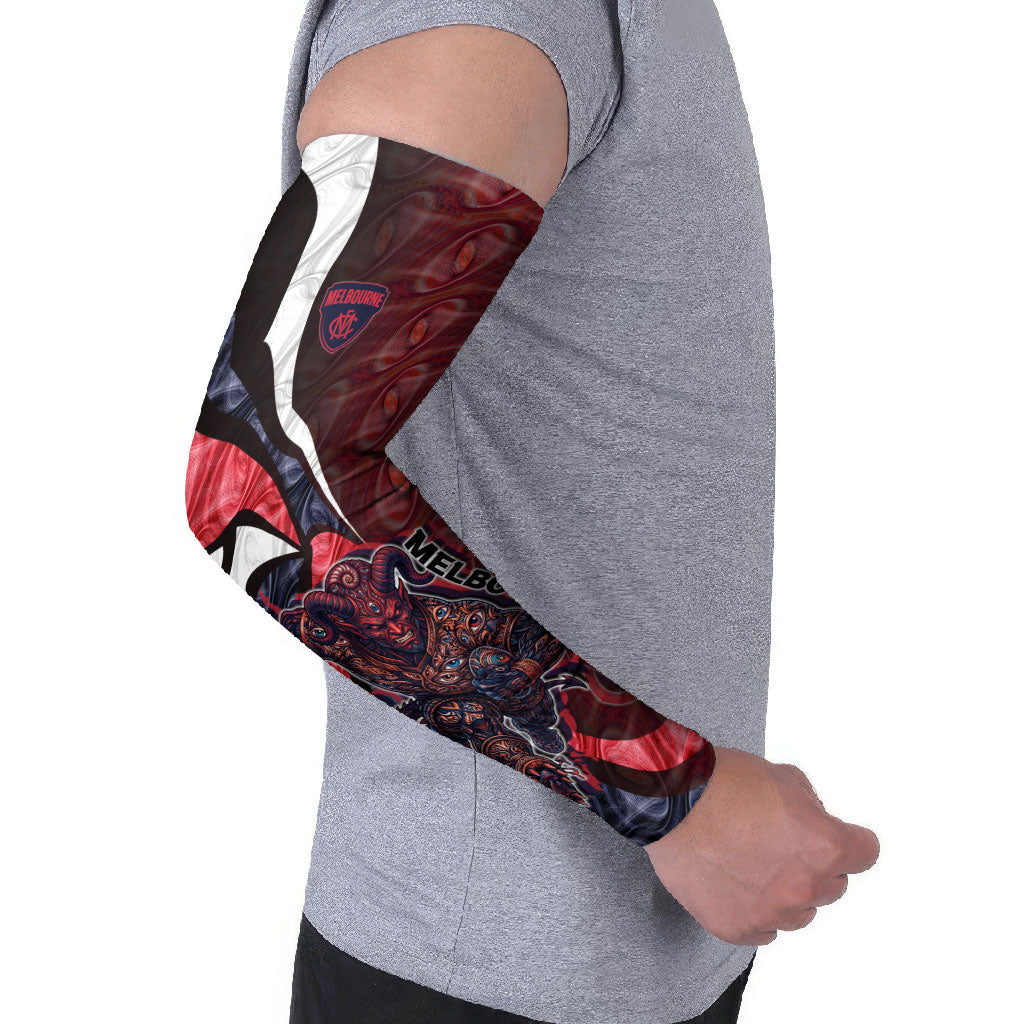 Personalised Melbourne Demons Arm Sleeves Trippy Psychedelic Abstract Art Mascot Football Fans
