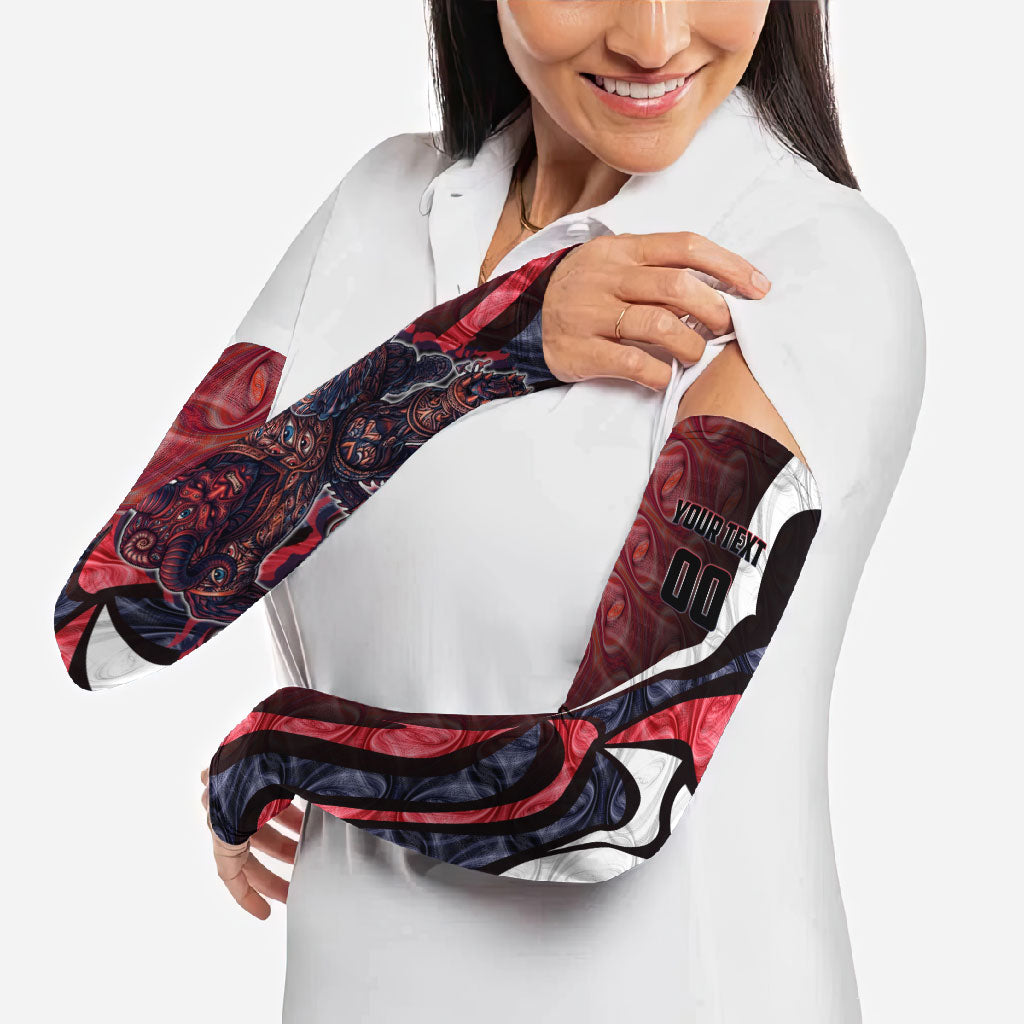 Personalised Melbourne Demons Arm Sleeves Trippy Psychedelic Abstract Art Mascot Football Fans
