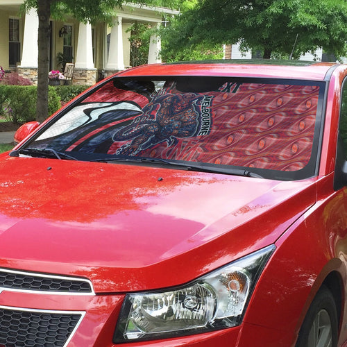 Personalised Melbourne Demons Auto Sun Shade Trippy Psychedelic Abstract Art Mascot Football Fans