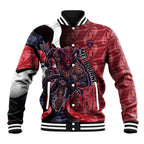 Personalised Melbourne Demons Baseball Jacket Trippy Psychedelic Abstract Art Mascot Football Fans