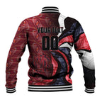 Personalised Melbourne Demons Baseball Jacket Trippy Psychedelic Abstract Art Mascot Football Fans