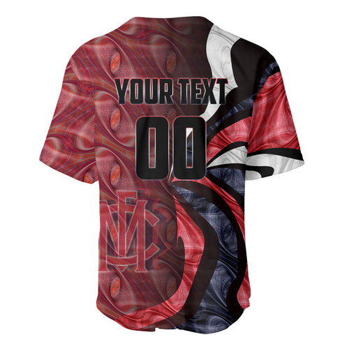 Personalised Melbourne Demons Baseball Jersey Trippy Psychedelic Abstract Art Mascot Football Fans