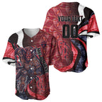 Personalised Melbourne Demons Baseball Jersey Trippy Psychedelic Abstract Art Mascot Football Fans