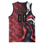 Personalised Melbourne Demons Basketball Jersey Trippy Psychedelic Abstract Art Mascot Football Fans