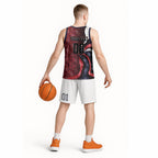Personalised Melbourne Demons Basketball Jersey Trippy Psychedelic Abstract Art Mascot Football Fans