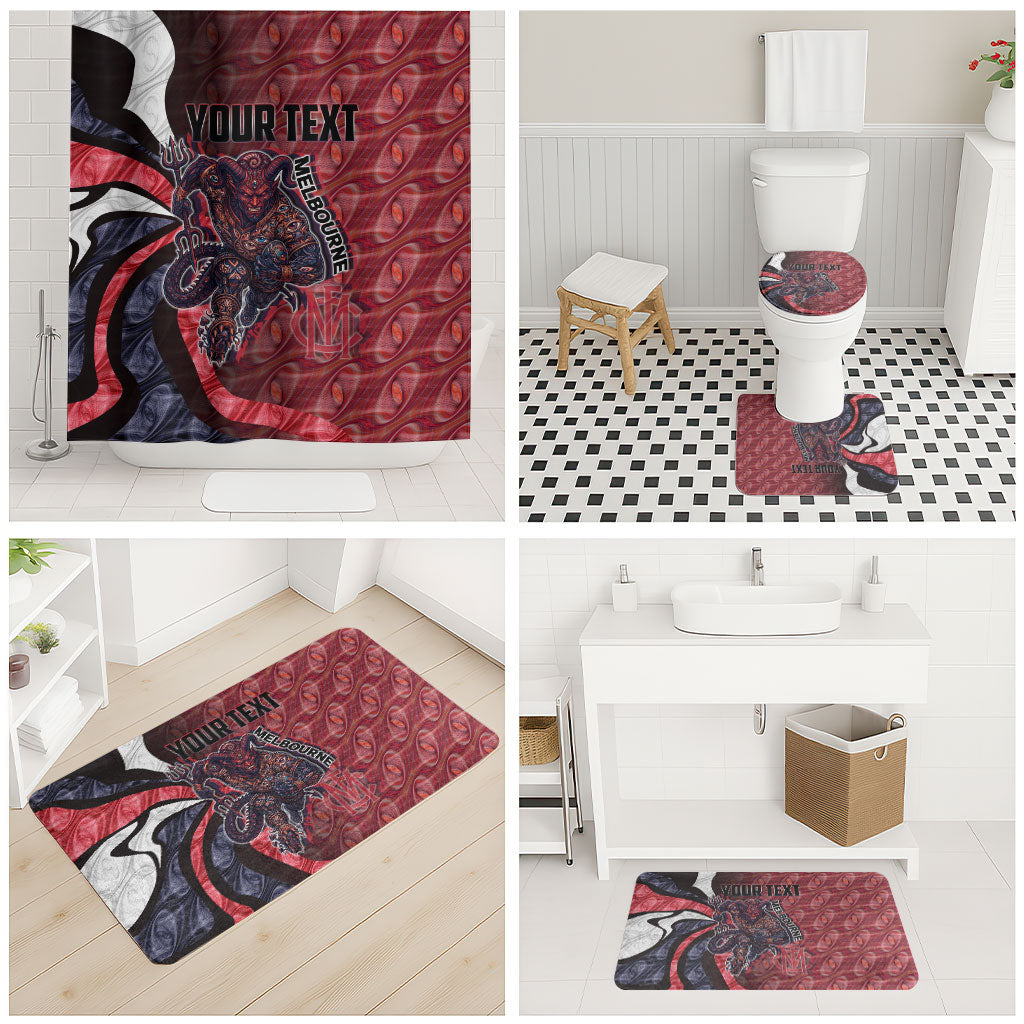 Personalised Melbourne Demons Bathroom Set Trippy Psychedelic Abstract Art Mascot Football Fans
