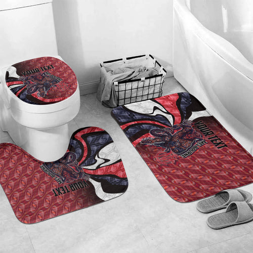 Personalised Melbourne Demons Bathroom Set Trippy Psychedelic Abstract Art Mascot Football Fans