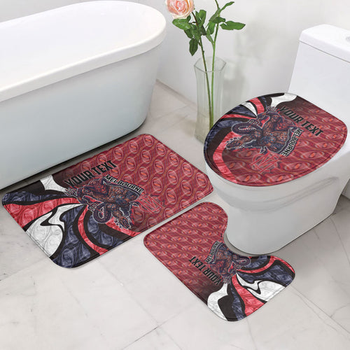 Personalised Melbourne Demons Bathroom Set Trippy Psychedelic Abstract Art Mascot Football Fans