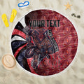 Personalised Melbourne Demons Beach Blanket Trippy Psychedelic Abstract Art Mascot Football Fans