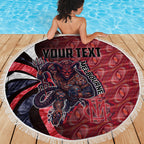 Personalised Melbourne Demons Beach Blanket Trippy Psychedelic Abstract Art Mascot Football Fans