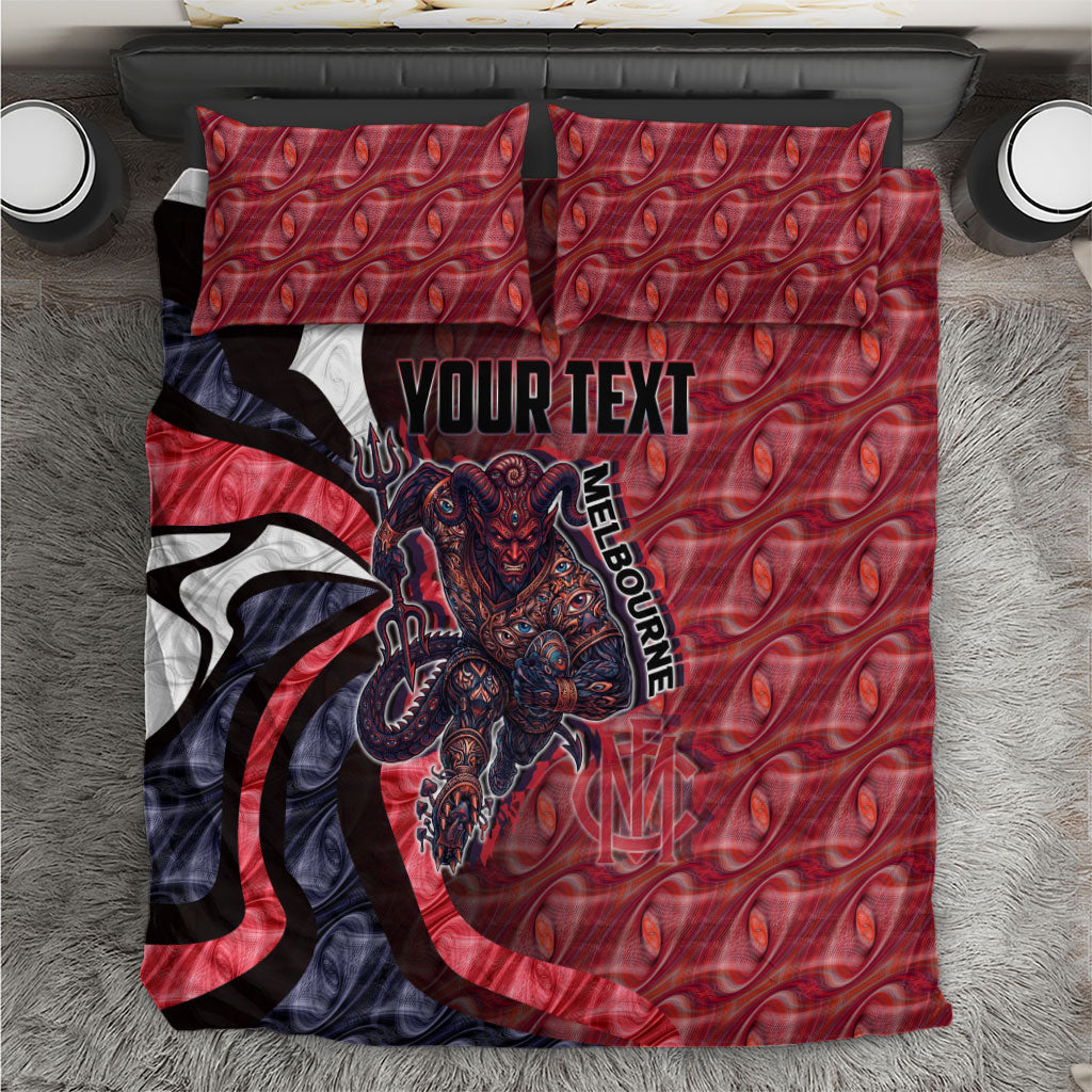 Personalised Melbourne Demons Bedding Set Trippy Psychedelic Abstract Art Mascot Football Fans