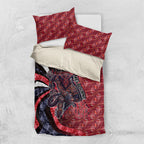 Personalised Melbourne Demons Bedding Set Trippy Psychedelic Abstract Art Mascot Football Fans