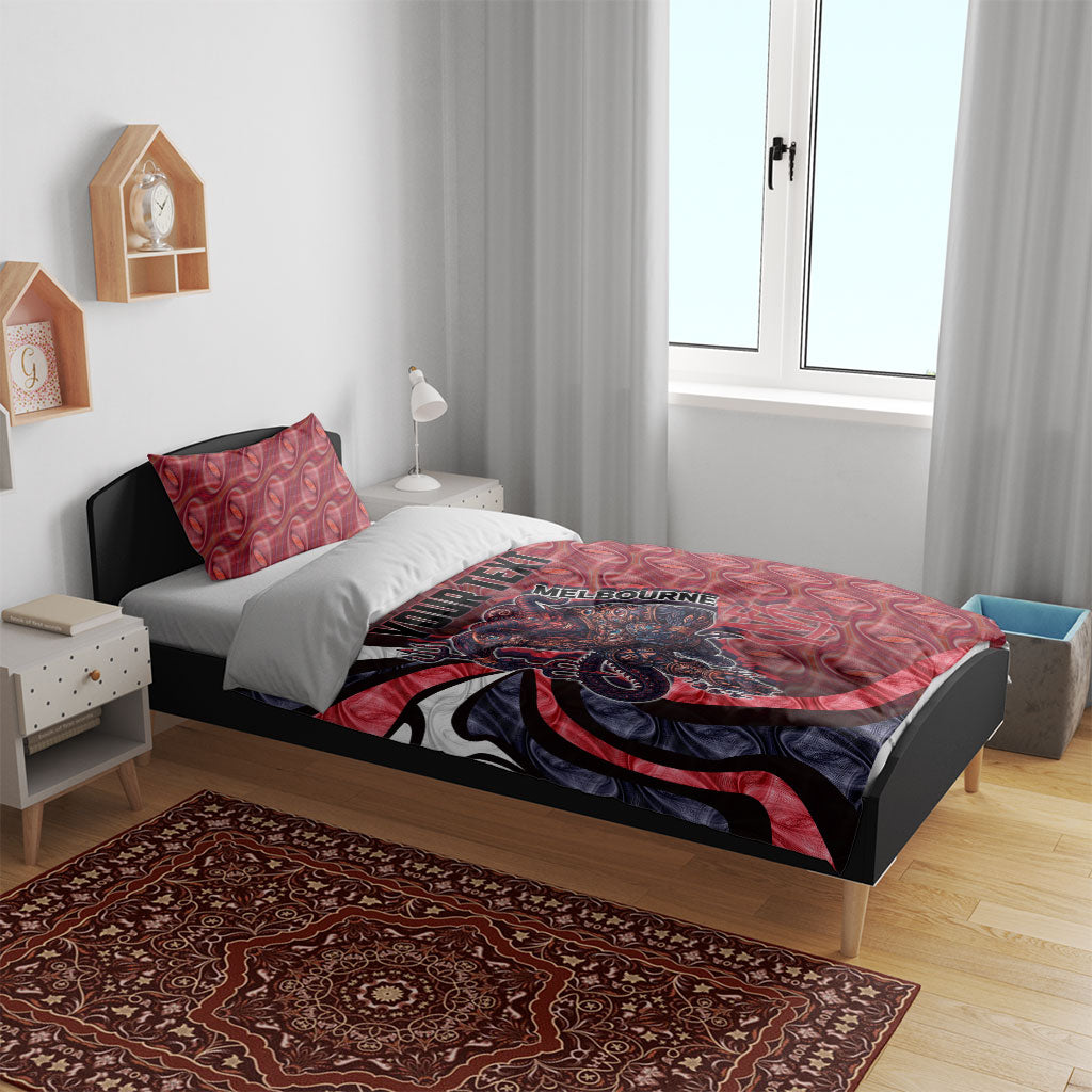 Personalised Melbourne Demons Bedding Set Trippy Psychedelic Abstract Art Mascot Football Fans