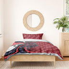 Personalised Melbourne Demons Bedding Set Trippy Psychedelic Abstract Art Mascot Football Fans