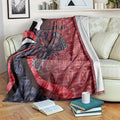 Personalised Melbourne Demons Blanket Trippy Psychedelic Abstract Art Mascot Football Fans