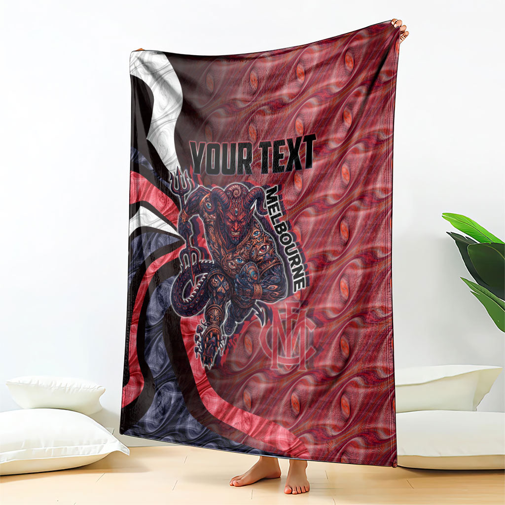 Personalised Melbourne Demons Blanket Trippy Psychedelic Abstract Art Mascot Football Fans