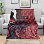Personalised Melbourne Demons Blanket Trippy Psychedelic Abstract Art Mascot Football Fans