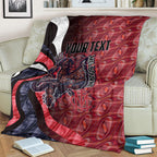 Personalised Melbourne Demons Blanket Trippy Psychedelic Abstract Art Mascot Football Fans