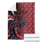 Personalised Melbourne Demons Blanket Trippy Psychedelic Abstract Art Mascot Football Fans