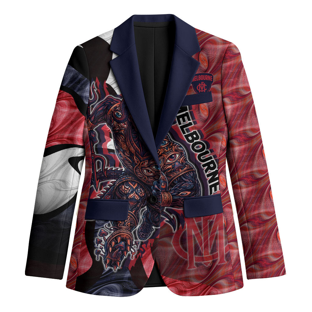 Personalised Melbourne Demons Blazer Trippy Psychedelic Abstract Art Mascot Football Fans