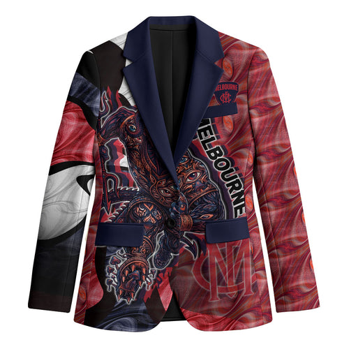 Personalised Melbourne Demons Blazer Trippy Psychedelic Abstract Art Mascot Football Fans