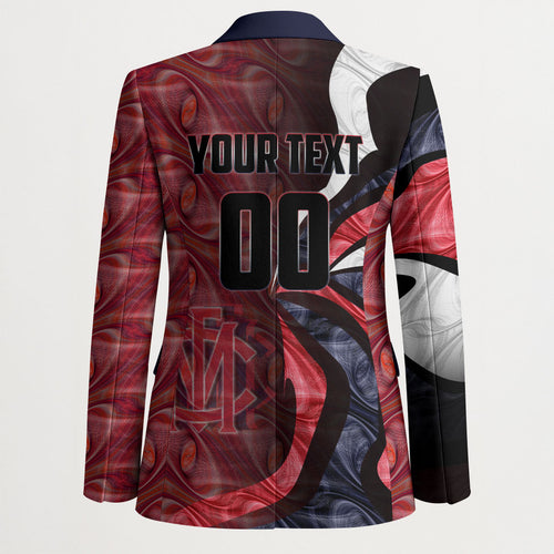 Personalised Melbourne Demons Blazer Trippy Psychedelic Abstract Art Mascot Football Fans