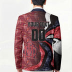 Personalised Melbourne Demons Blazer Trippy Psychedelic Abstract Art Mascot Football Fans