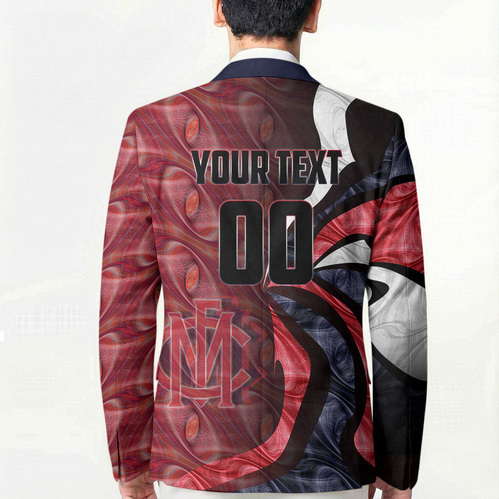 Personalised Melbourne Demons Blazer Trippy Psychedelic Abstract Art Mascot Football Fans