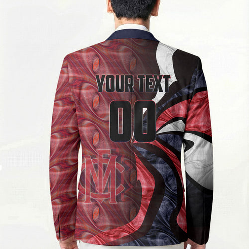 Personalised Melbourne Demons Blazer Trippy Psychedelic Abstract Art Mascot Football Fans