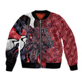 Personalised Melbourne Demons Bomber Jacket Trippy Psychedelic Abstract Art Mascot Football Fans