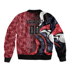 Personalised Melbourne Demons Bomber Jacket Trippy Psychedelic Abstract Art Mascot Football Fans
