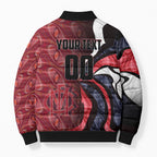 Personalised Melbourne Demons Bomber Puffer Jacket Trippy Psychedelic Abstract Art Mascot Football Fans
