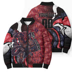 Personalised Melbourne Demons Bomber Puffer Jacket Trippy Psychedelic Abstract Art Mascot Football Fans