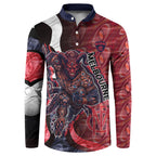 Personalised Melbourne Demons Button Sweatshirt Trippy Psychedelic Abstract Art Mascot Football Fans