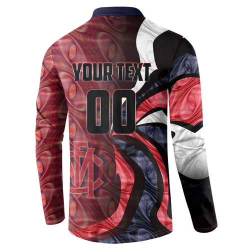 Personalised Melbourne Demons Button Sweatshirt Trippy Psychedelic Abstract Art Mascot Football Fans
