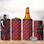 Personalised Melbourne Demons 4 in 1 Can Cooler Tumbler Trippy Psychedelic Abstract Art Mascot Football Fans