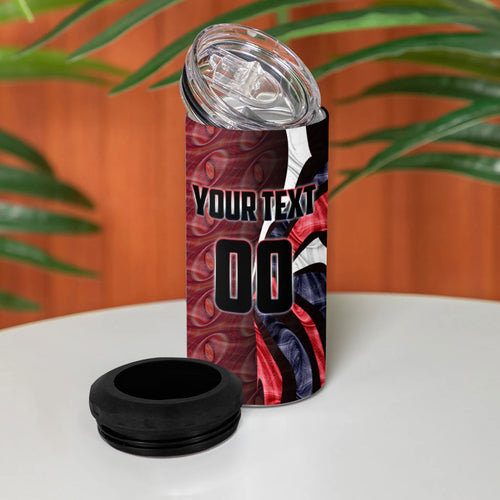 Personalised Melbourne Demons 4 in 1 Can Cooler Tumbler Trippy Psychedelic Abstract Art Mascot Football Fans