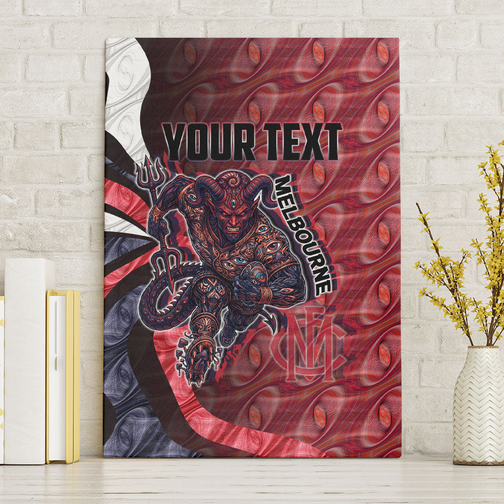 Personalised Melbourne Demons Canvas Wall Art Trippy Psychedelic Abstract Art Mascot Football Fans