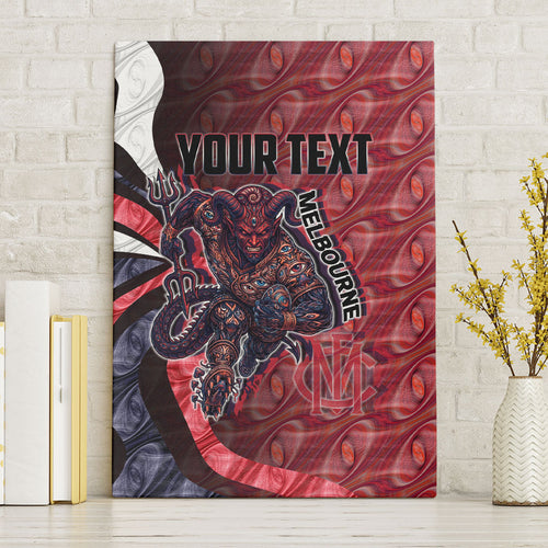Personalised Melbourne Demons Canvas Wall Art Trippy Psychedelic Abstract Art Mascot Football Fans