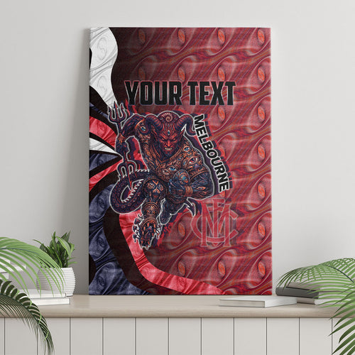 Personalised Melbourne Demons Canvas Wall Art Trippy Psychedelic Abstract Art Mascot Football Fans
