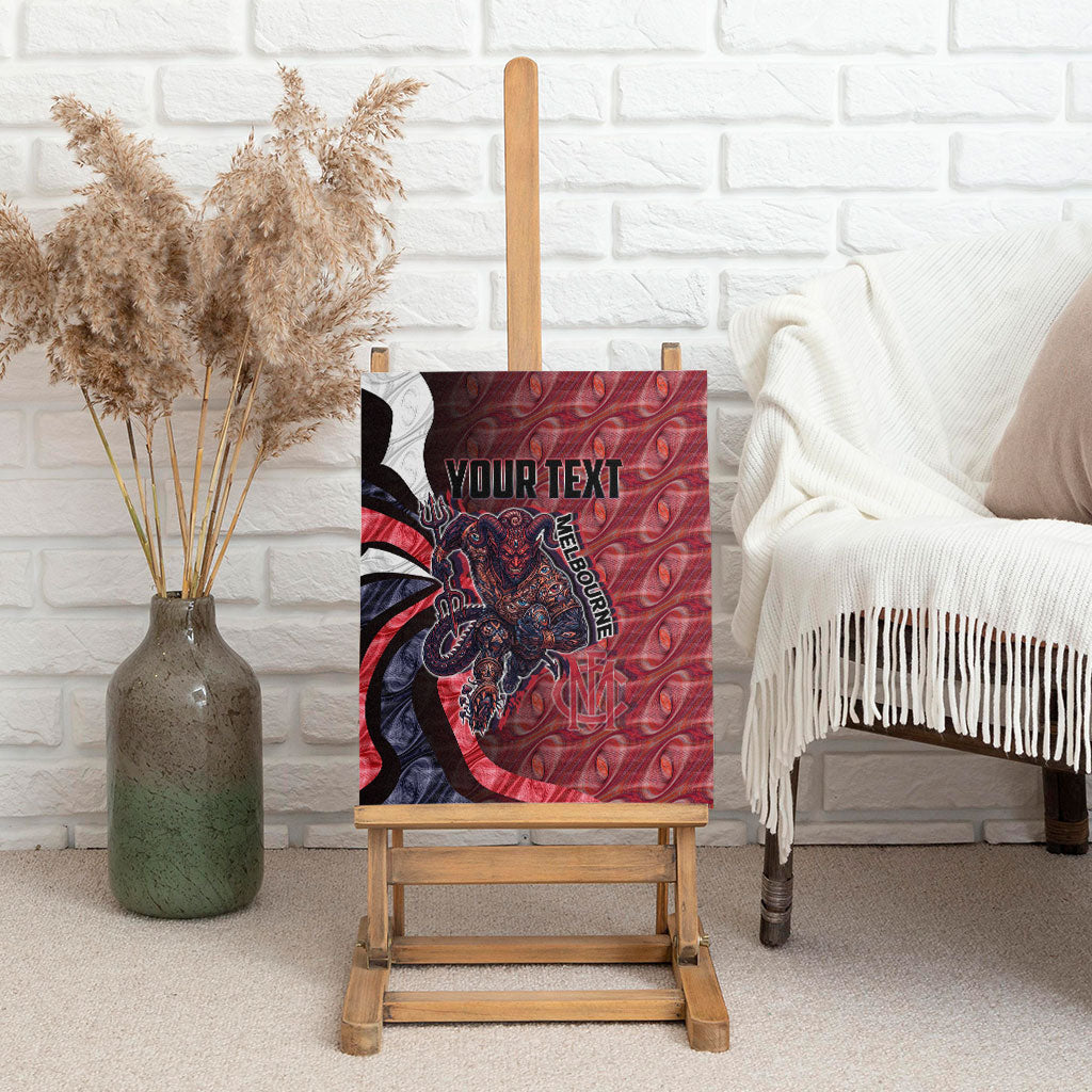 Personalised Melbourne Demons Canvas Wall Art Trippy Psychedelic Abstract Art Mascot Football Fans