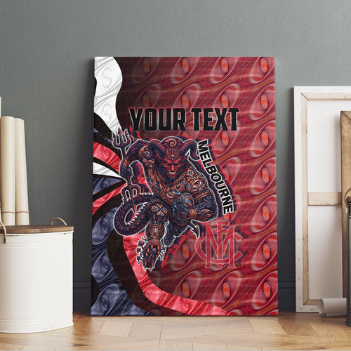 Personalised Melbourne Demons Canvas Wall Art Trippy Psychedelic Abstract Art Mascot Football Fans