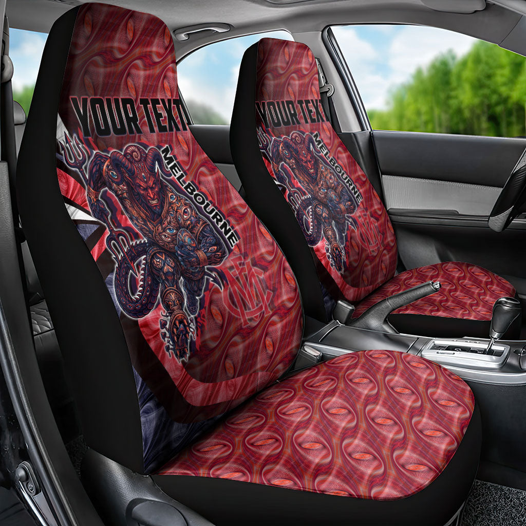 Personalised Melbourne Demons Car Seat Cover Trippy Psychedelic Abstract Art Mascot Football Fans