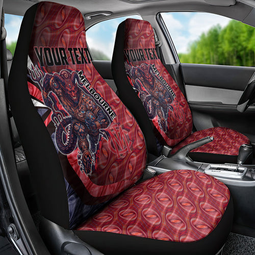 Personalised Melbourne Demons Car Seat Cover Trippy Psychedelic Abstract Art Mascot Football Fans