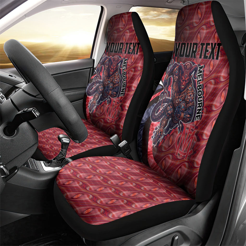 Personalised Melbourne Demons Car Seat Cover Trippy Psychedelic Abstract Art Mascot Football Fans